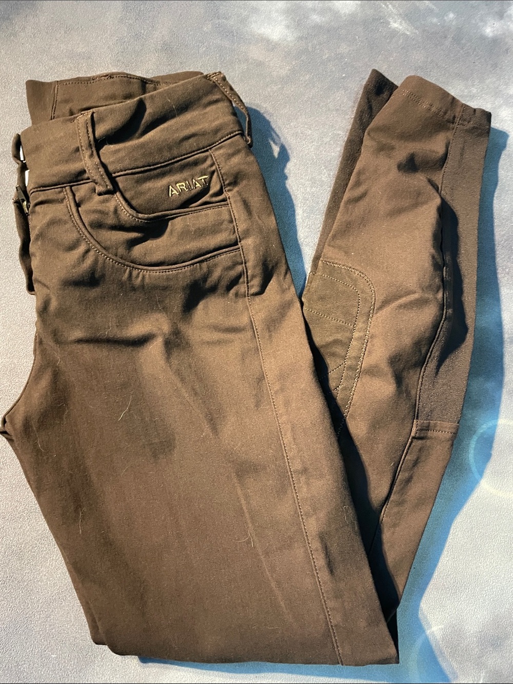 Ariat Pro Series Dark Brown Riding Tights with Knee Patches | 22R | 6-7